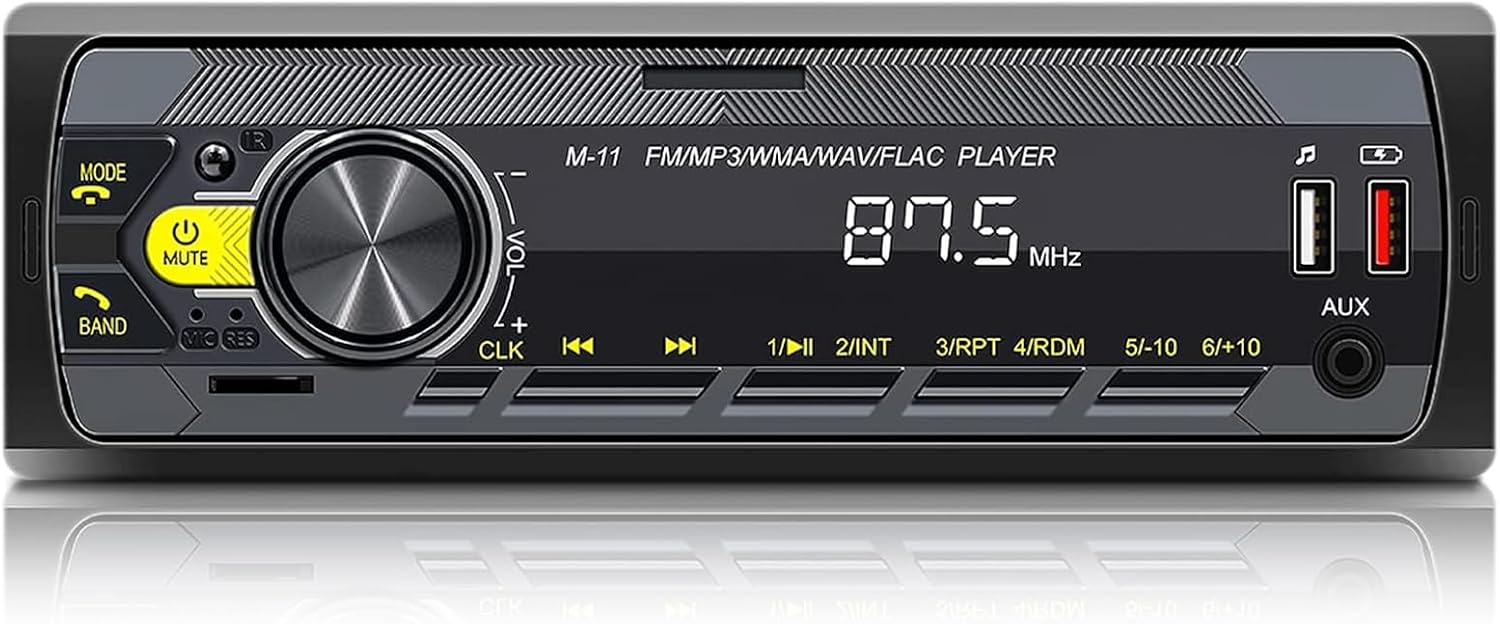 1-din-autoradio Mit Bluetooth-freisprecheinrichtung, Sprachassistent Und Handy-app-steuerung, Fm-mp3-player, 2 X Usb, Tf-karte, Aux-audio Mit Fernbedienung