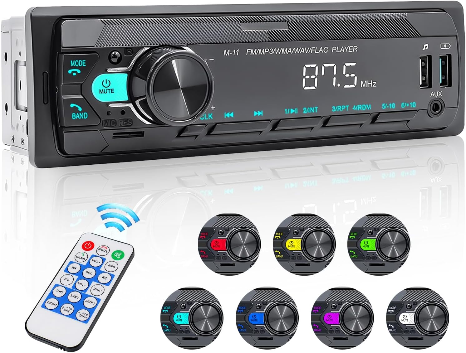 1-din-autoradio Mit Bluetooth-freisprecheinrichtung, Unterstützt Sprachassistent Und Handy-app-steuerung, Fm-mp3-player, Aux-audio Mit Fernbedienung, Autoradio 1-din-bluetooth-stereo-mp3-player