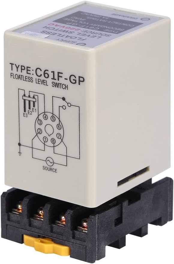C61f-gp Ac220v 50/60 Hz Schwimmerloser Füllstandsschalter, Schwimmerloser Füllstandsschalter Für Flüssigkeiten Mit Sockel, Flüssigkeitsstandsregler
