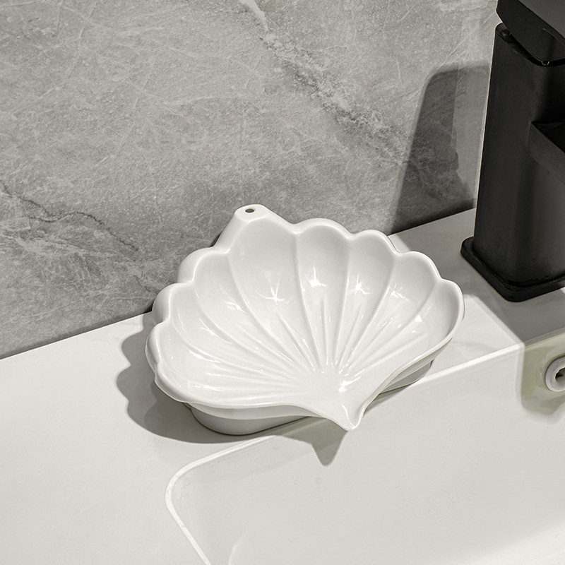 Muschel Seifenschale Selbstentleerende Seifenschale – Universelle Dekorative Und Stilvolle Seifenschale Für Dusche, Reisen, Badezimmer, Küche