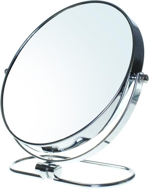 Klappbarer Schminkspiegel, 5-fache Vergrößerung, 8-zoll-kosmetikspiegel Auf Ständer, Spiegel Für Schlafzimmer Und Reisen, Ø 20 Cm Tischspiegel, Double Face T