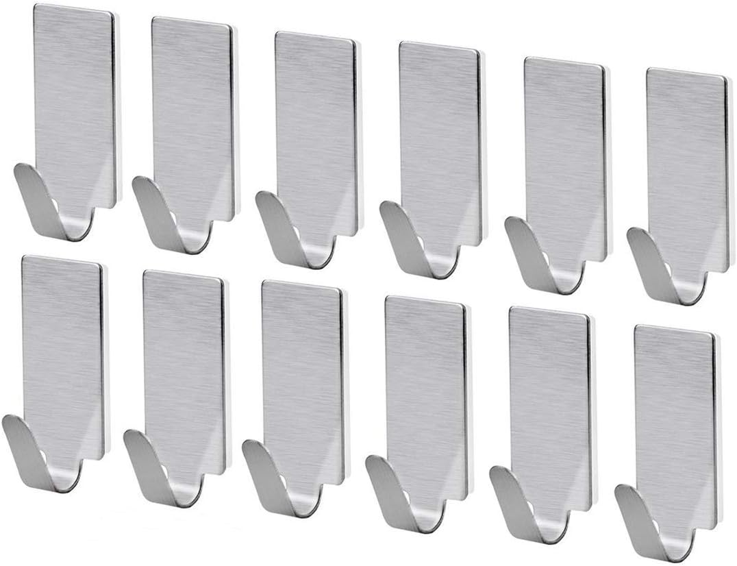 12er-pack Selbstklebende Edelstahlhandtücher Für Badezimmer, Silber
