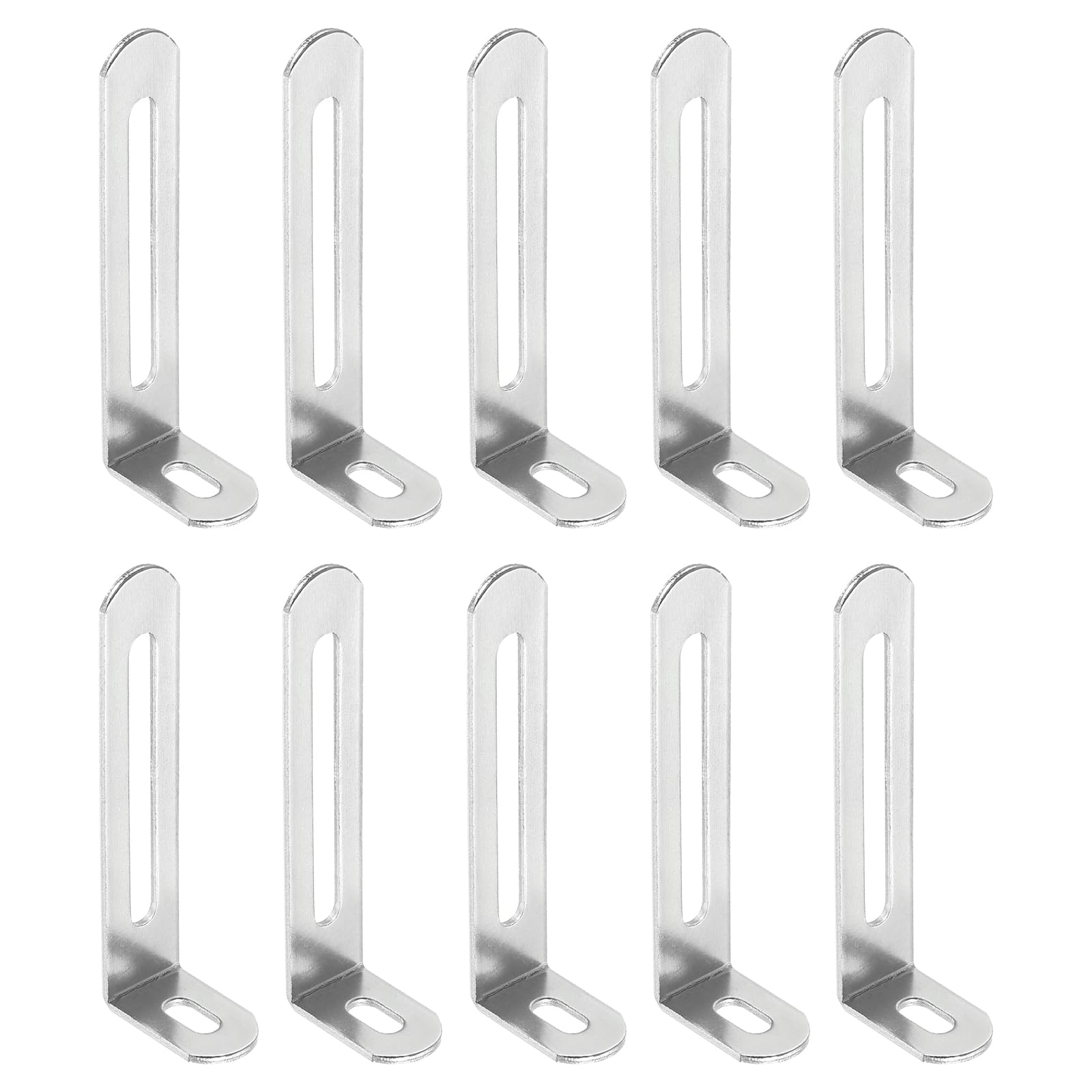 10 Stück L-förmige Eckwinkel, 7,3 X 2,4 X 1,5 Cm, Rechtwinklige Regalhalterungen Für Holzregale (73 X 24 X 15 Mm, Silber)