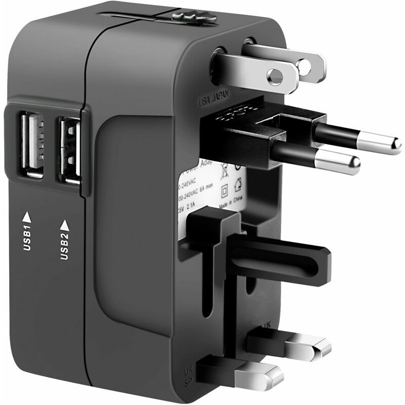 1pc Universal Reise Stecker Adapter 2 Usb Port Weltweit Reise Power Ladegerät Adapter Au Us Uk Eu Konverter Usb Adapter Ladegerät Neue