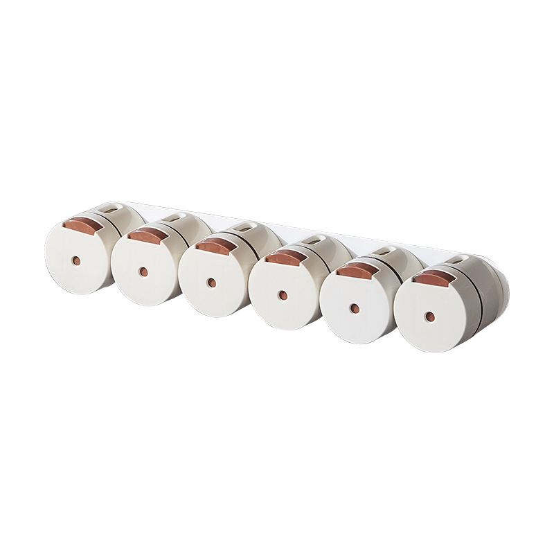 Set Mit 6 Runden Magnetischen Gewürzdosen Aus Kunststoff, Aufbewahrungsboxen Für Küchengewürze, Magnetische Wandmontage.