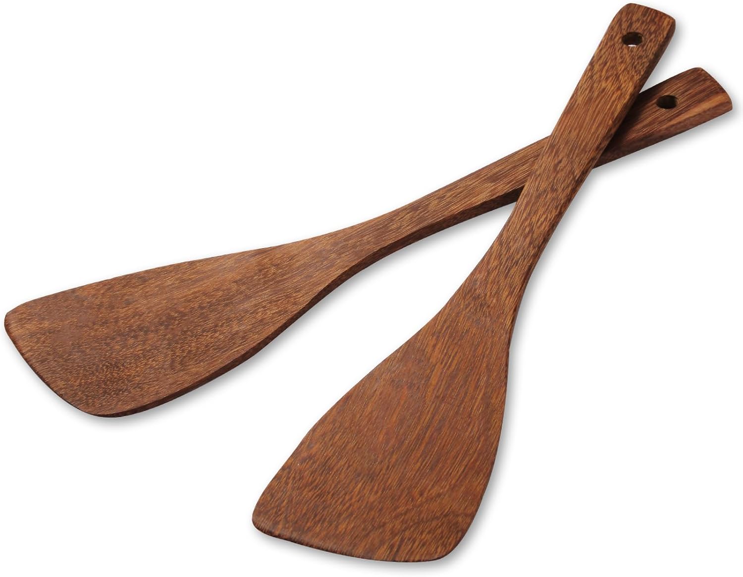 Holzspatel Für Antihaftbeschichtetes Kochgeschirr, Kochutensilien-set Aus Holz, Abgeschrägter Pfannenwender Mit Langem Griff, Gesund Und Feuchtigkeitsbeständig (2 Stück)