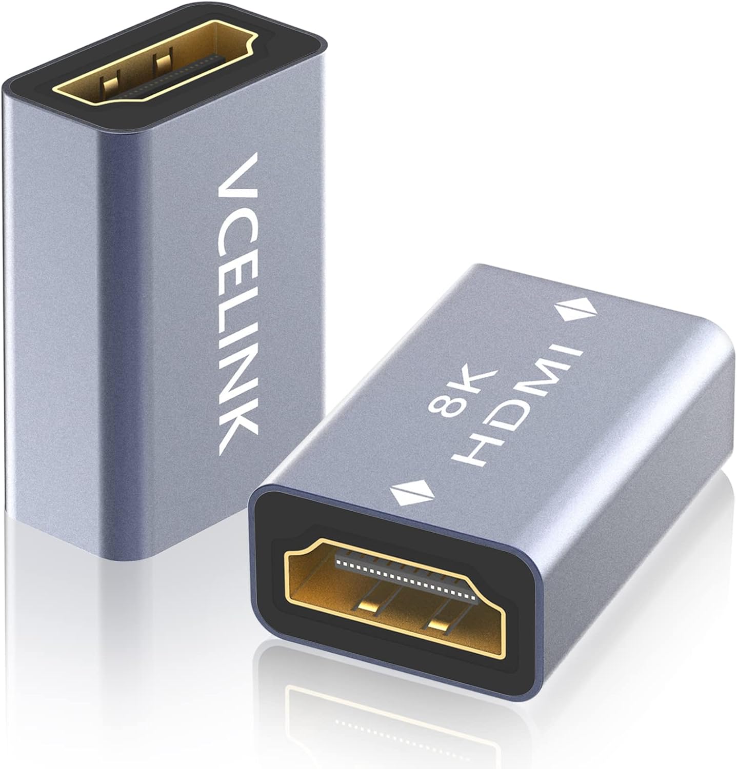 Hdmi-koppler, 8k Hdmi 2.1-adapter, Vergoldete Hdmi-buchse Auf Buchse, Extender, Unterstützt 4k 3d Bei 60 Hz Uhd, 7680 X 4320 Auflösung, Hdr, Arc, Kompatibel Mit Pc, Monitor, Roku Tv, 2 Stück