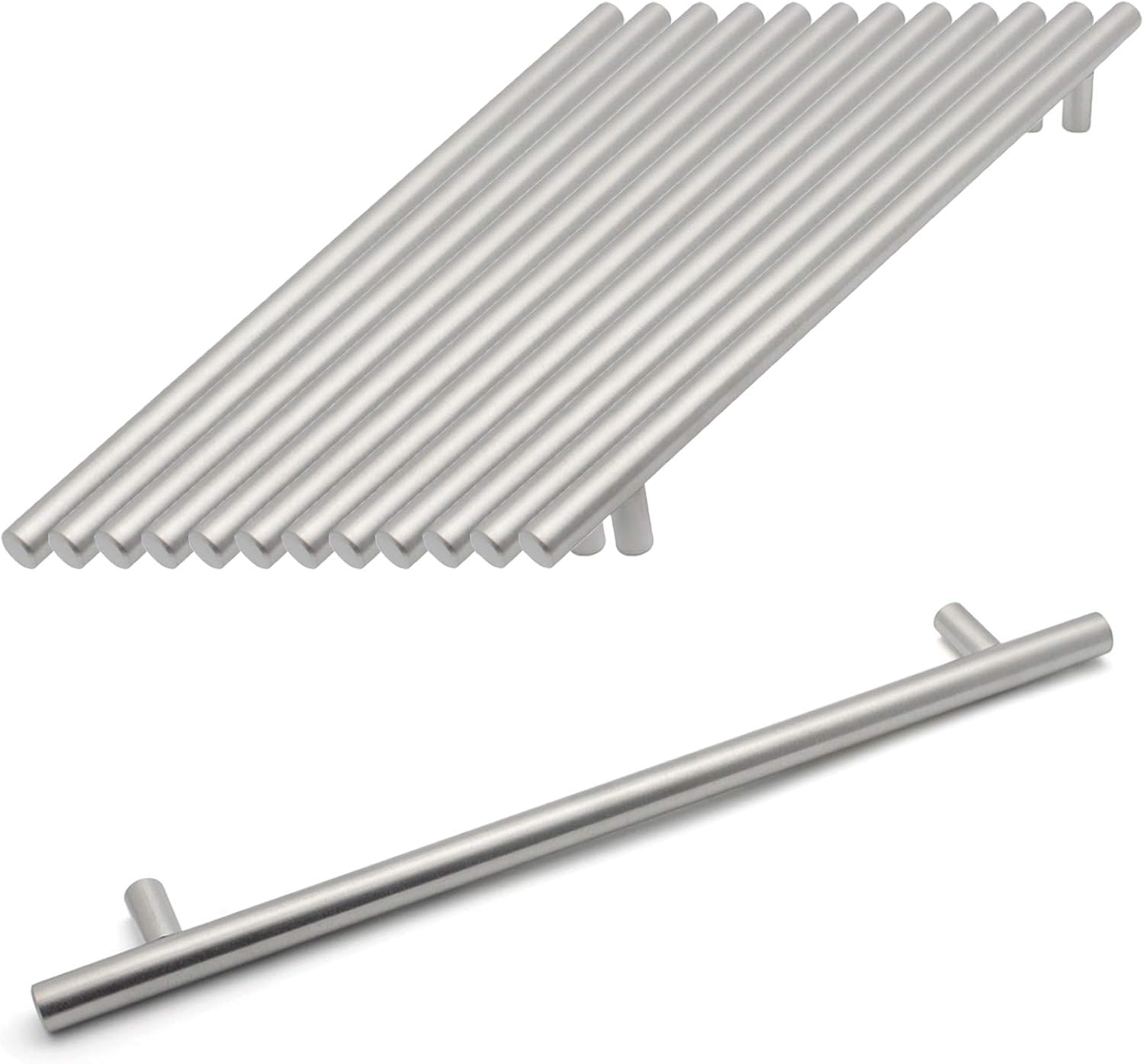 Möbelgriffe Für Schrankschubladen, Metall, 288 Mm, 15 Stück, Silberfarben