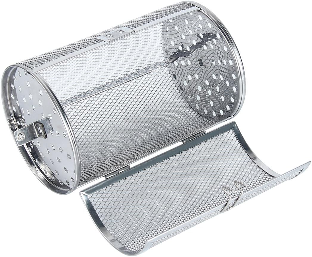 Grillkorb Aus Edelstahl Für Backofen, Drehspieß, Backform, Grill, Heißluftkorb, 22 X 12 Cm, Silber