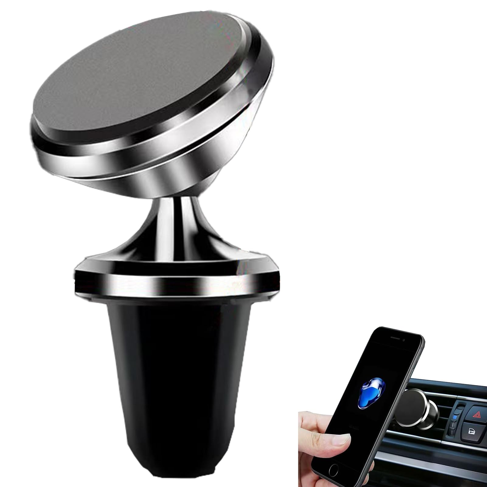 Ultrastarke Magnetische Autohalterung Für Luftgitter, 360° Drehbar, Kompatibel Mit Iphone 15/14/13 Und Anderen Smartphones Von 4 Bis 6,7 Zoll, Universelles Modell, Einfach Zu Installieren