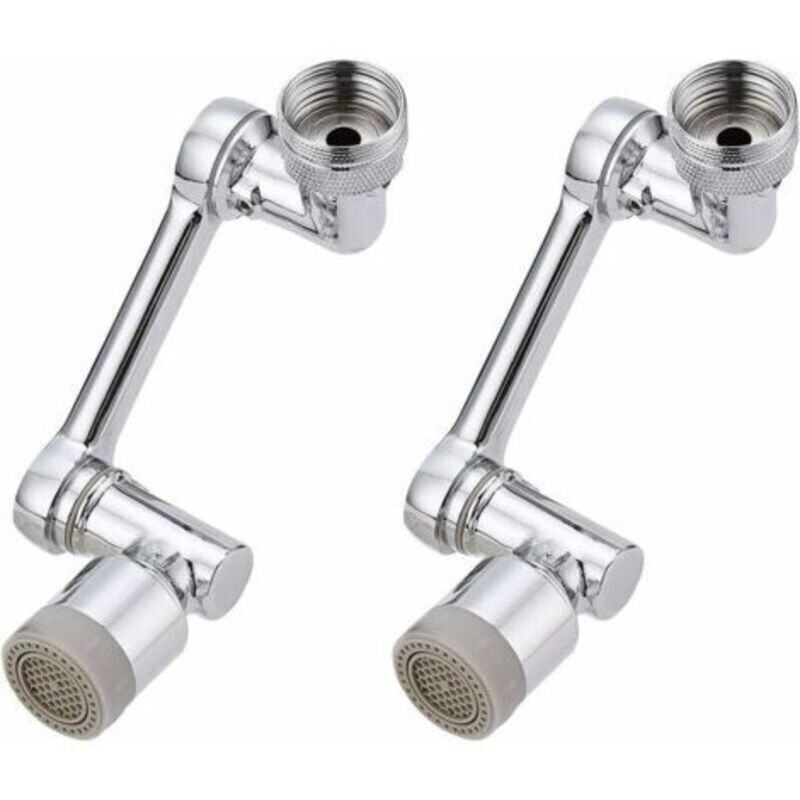1080° Schwenkbare Wasserhahnverlängerung, 2er-pack, Universal-spritzschutzfilter Für Küche Und Bad, Chrom-finish - Ulisem