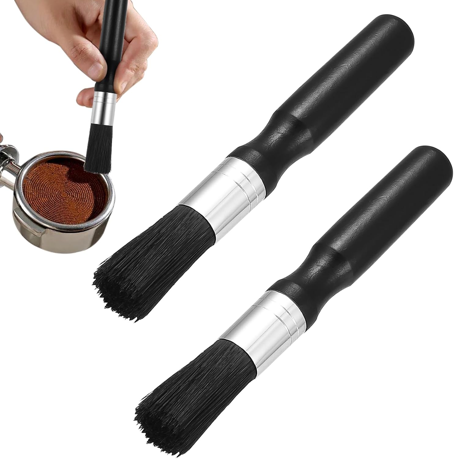 2er-pack Barista-reinigungsbürsten, Kaffeebürsten, Espressobürsten Für Siebträger, Bürsten Zur Reinigung Von Kaffeemaschinen