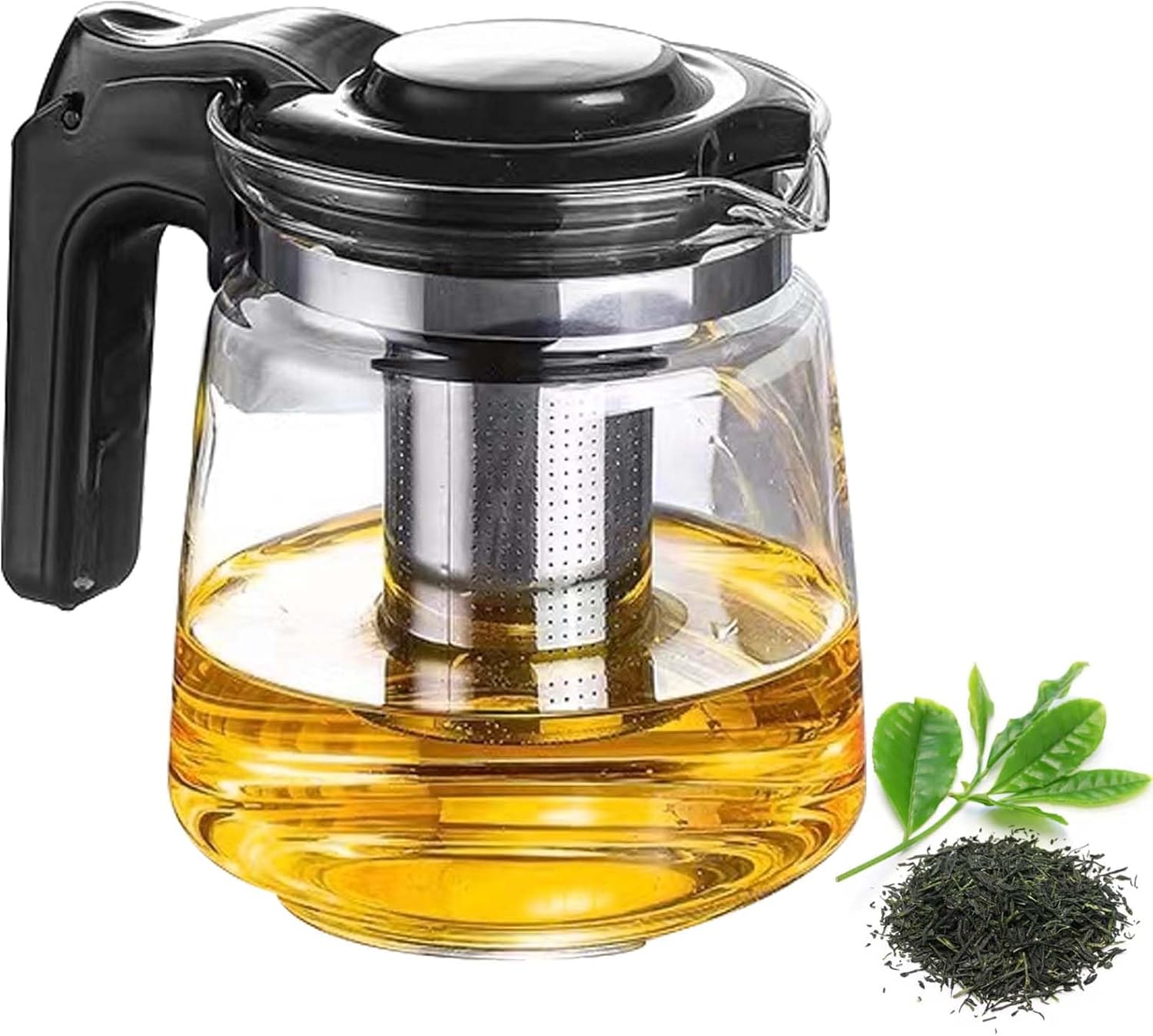Glasteekanne Mit Sieb 1,5 L, Hitzebeständig In Premiumqualität Mit Feinmaschigem Filterdeckel