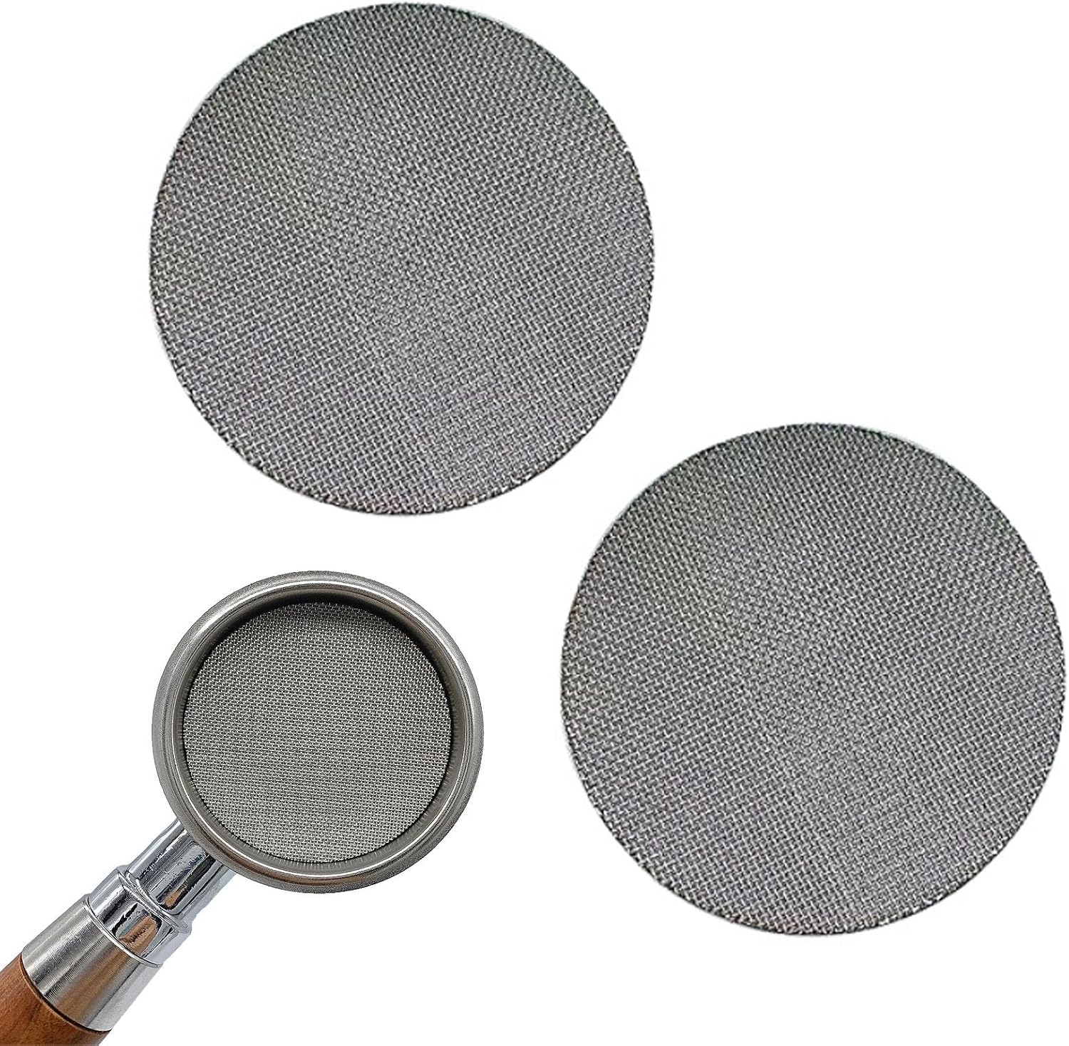 Espressofilter Für Siebträger, 54 Mm, Dicke 1 Mm Und 1,7 Mm, Edelstahl-kaffeegitter, 54 Mm Siebträger, Kaffeemaschinen-zubehör (grau, Maße: 53,5 Mm)