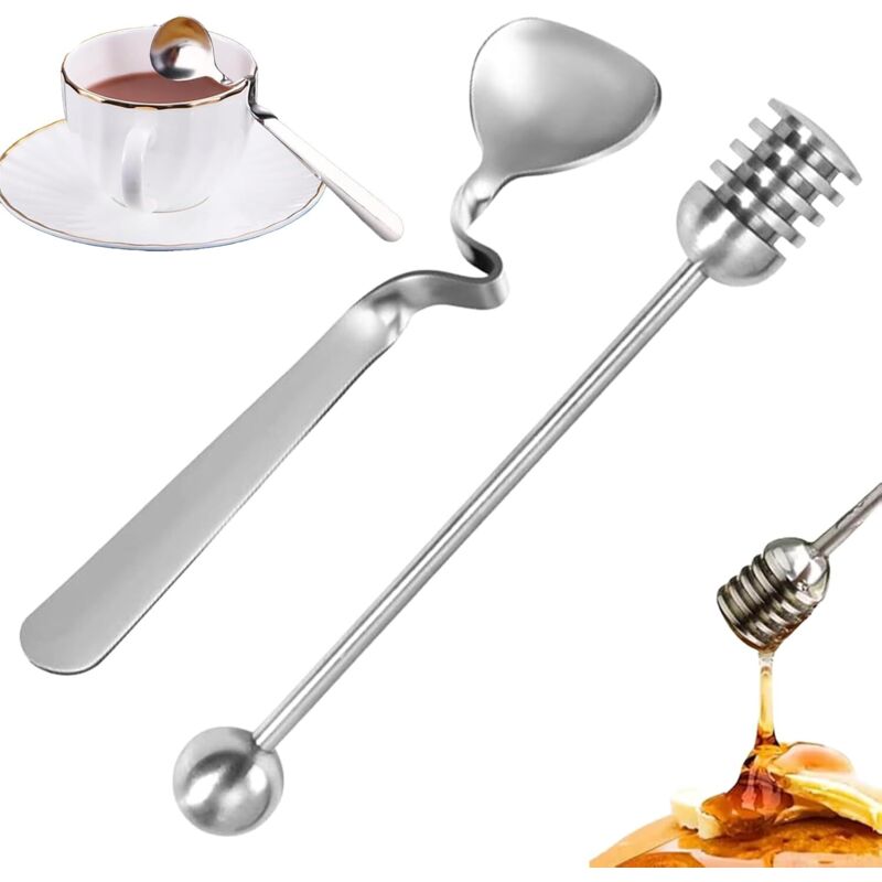 Honiglöffel Aus Edelstahl – 2er-set, Ergonomisches Design, Ideal Für Honig, Joghurt Und Sirup