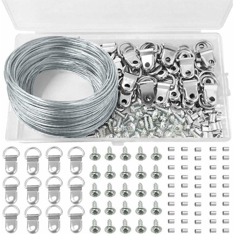 30 M Bildaufhängehaken, Bilderhaken, Bilderhaken, Bilderhaken, Aufhängeset Mit Ring-bildaufhängern, Crimp-loop-hülse