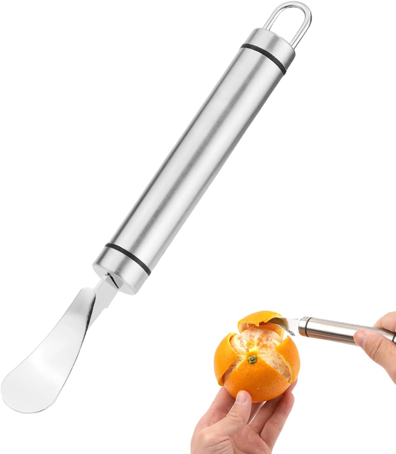 Für Orangenschäler Aus Edelstahl, Zitrusschälwerkzeug, Einfacher Orangenschäler, Orangenschäler Mit Aufhängering, Obstschäler Für Zu Hause In Der Küche