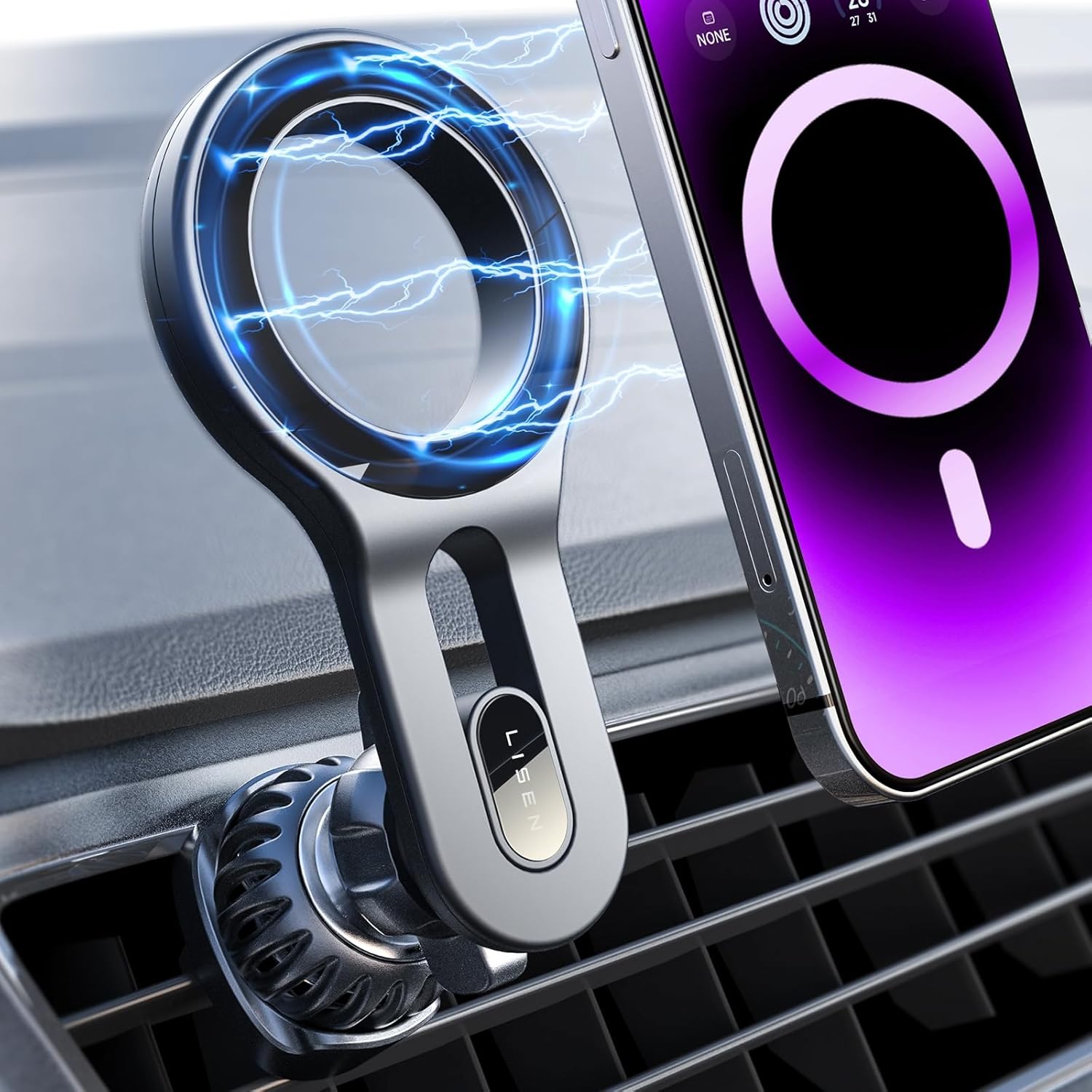 Autohalterung [freie Entlüftung] [360 Drehbar] Magnetische Autotelefonhalterung, 20 X N52 Autotelefonmagnet Für Iphone 16 Pro Max Plus 15 14 13 12
