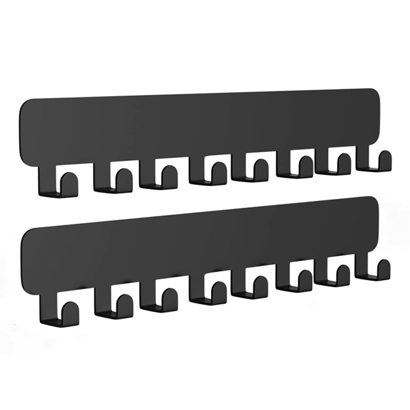 2 Selbstklebende Wandhaken Mit 8 Haken – Bad- Und Küchenhandtuchhalter – Kleiderständer Ohne Bohren – Bilderhaken 【32x6,7x2cm】