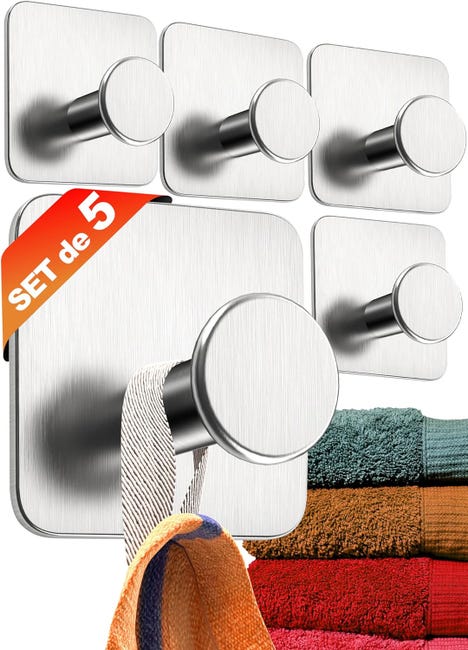 4smile Handtuchhalter Handtuchhalter Ohne Bohren 5er-set – Moderne Badezimmer-handtuchhaken – Wandhaken Zum Kleben