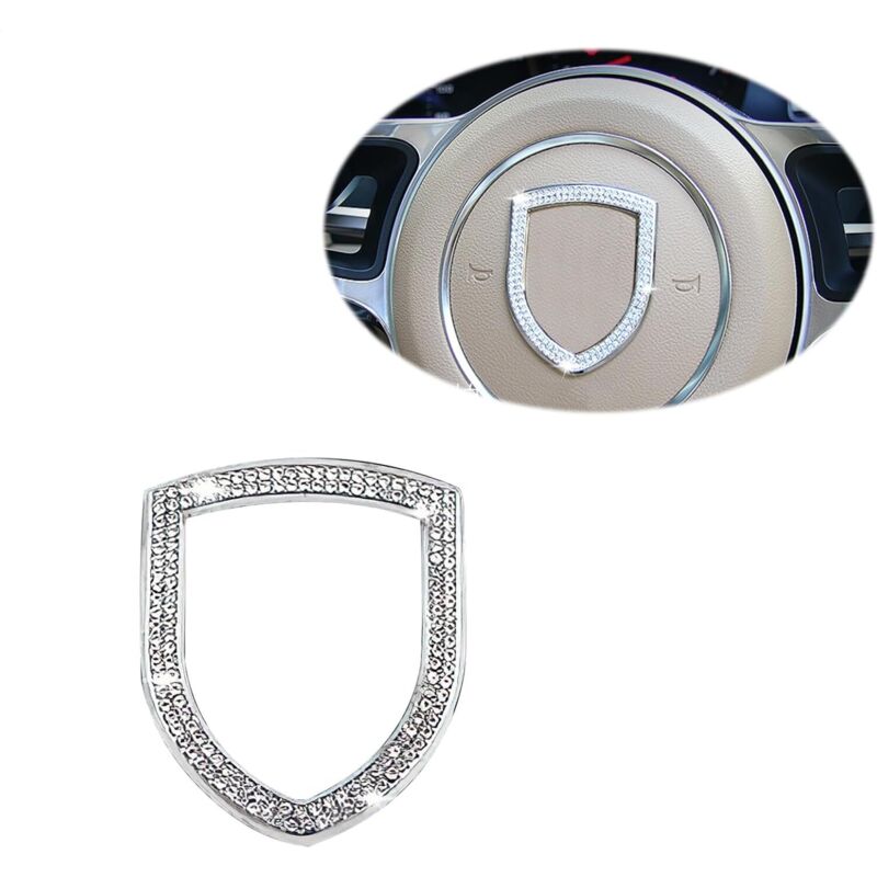 Individuell Gestalteter Lenkradbezug Mit Silbernem Logo – Kompatibel Mit Porsche – Selbstklebend Für Den Fahrzeuginnenraum – Stilvolles Design Und Einfache Montage
