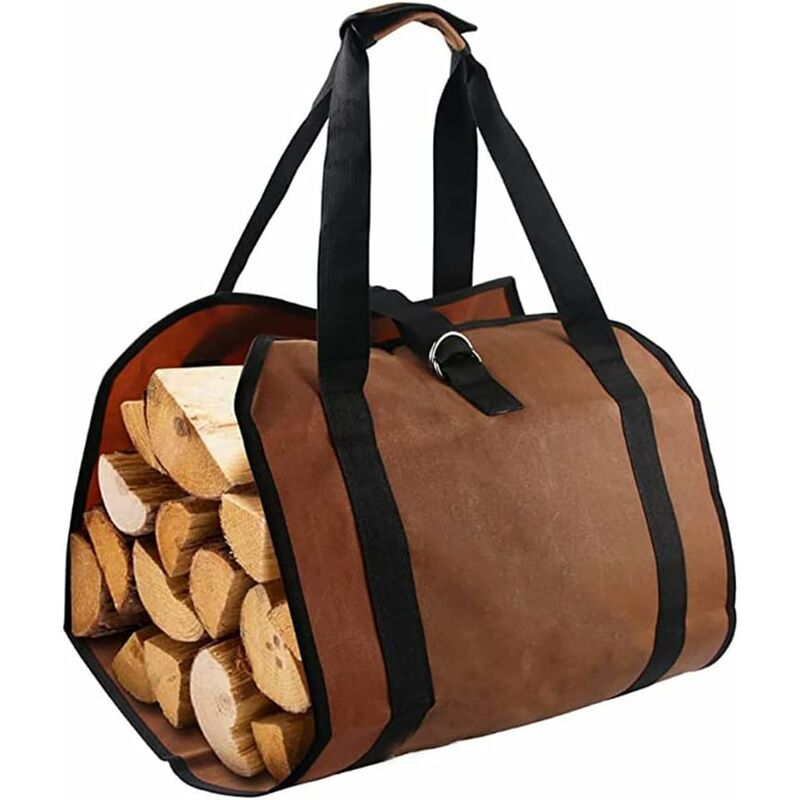 Brennholz-tragetasche, 96,5 X 45,7 Cm, Große Tragetasche Aus Gewachstem Segeltuch Mit Verstärkten Griffen Und Riemen, Für Den Transport Von Holz Und Heu Zu Hause Oder Beim Camping