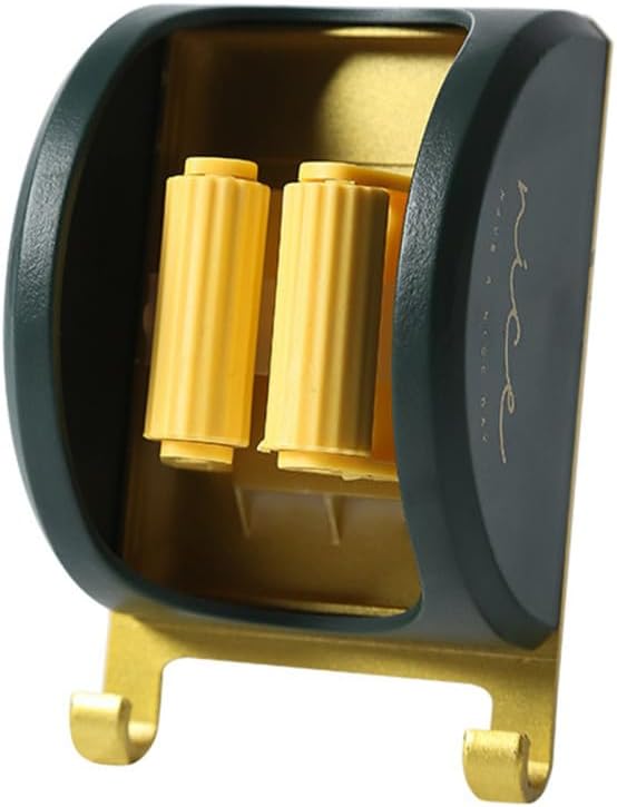 Mopp-haken, Frei Stanzbar, Für Zuhause, Badezimmer, Aufbewahrung, Multifunktional, Transparente Viskose, Balkon-finish, Wandbehang, Mopp-clip, Grün-goldene Farbe