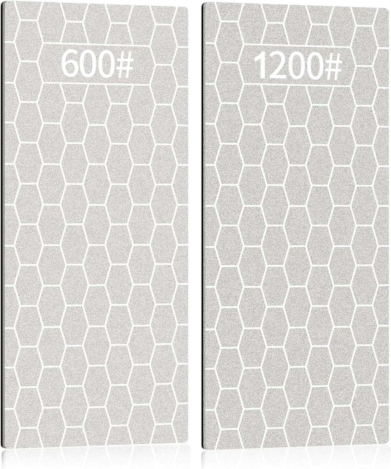 Diamant-schleifstein 2er-set, Messerschärfstein, Genoppte Oberfläche, Diamant-schleifplatte Mit Rutschfester Basis Für Taschenmesser, Scheren Und Outdoor-küchengeräte (körnung 600/1200)