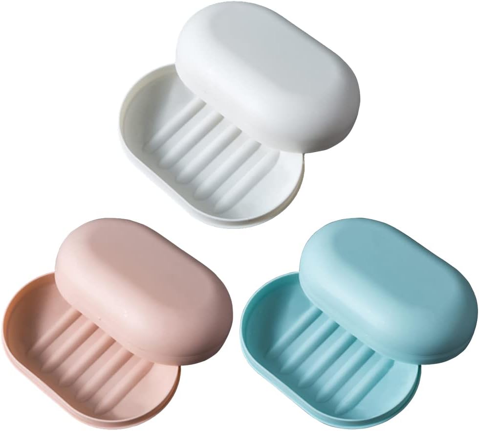 3er-pack Reise-seifenschale Mit Deckel, Tragbare Seifenkiste, Wasserdicht Und Auslaufsicher Für Die Dusche, Ideal Für Reisen, Badezimmer, Camping Und Outdoor-aktivitäten (3 Farben).