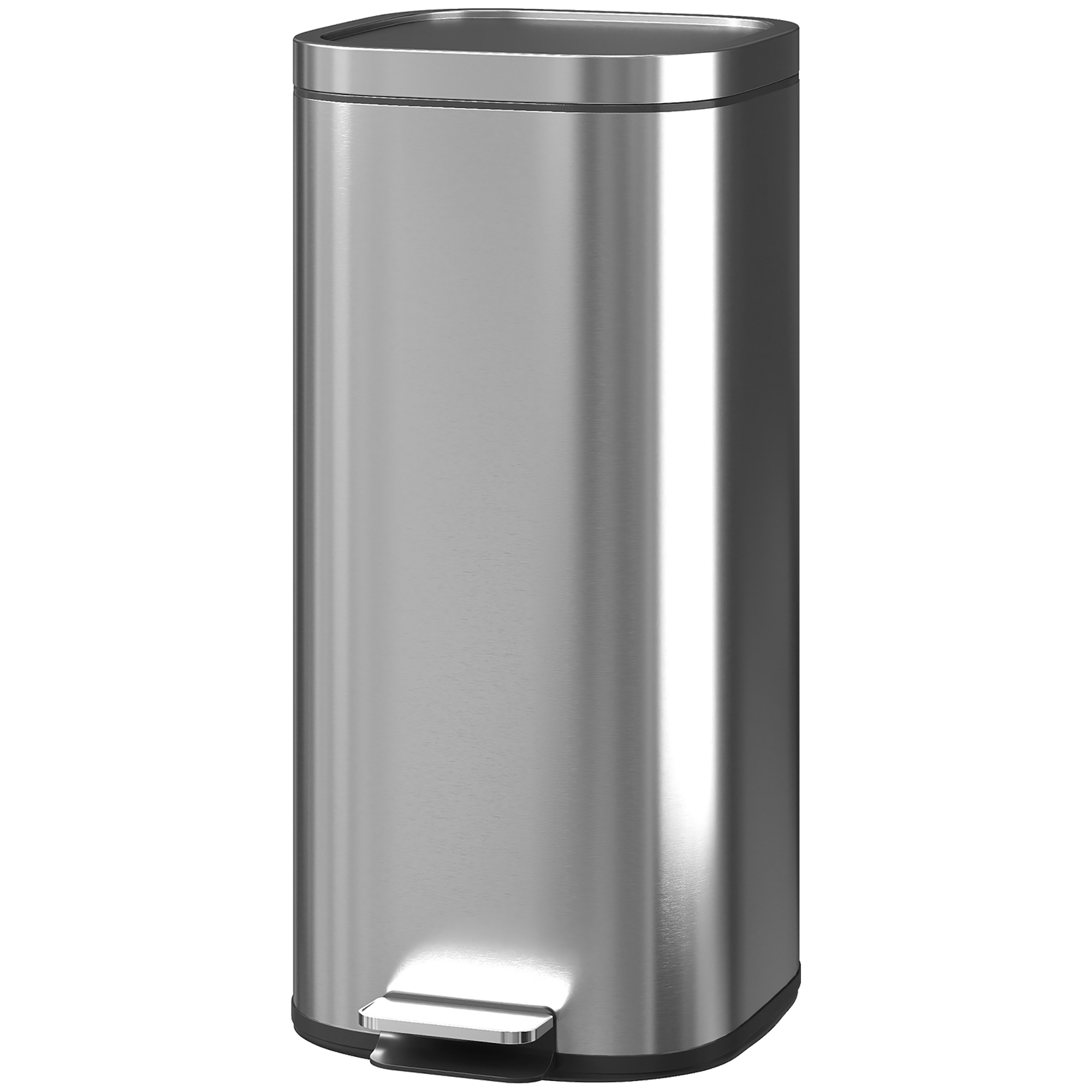 30-liter-küchenabfalleimer, Treteimer Mit Herausnehmbarem Inneneimer, Deckel Mit Soft-close-funktion, 29 X 36 X 59,5 Cm, Silber
