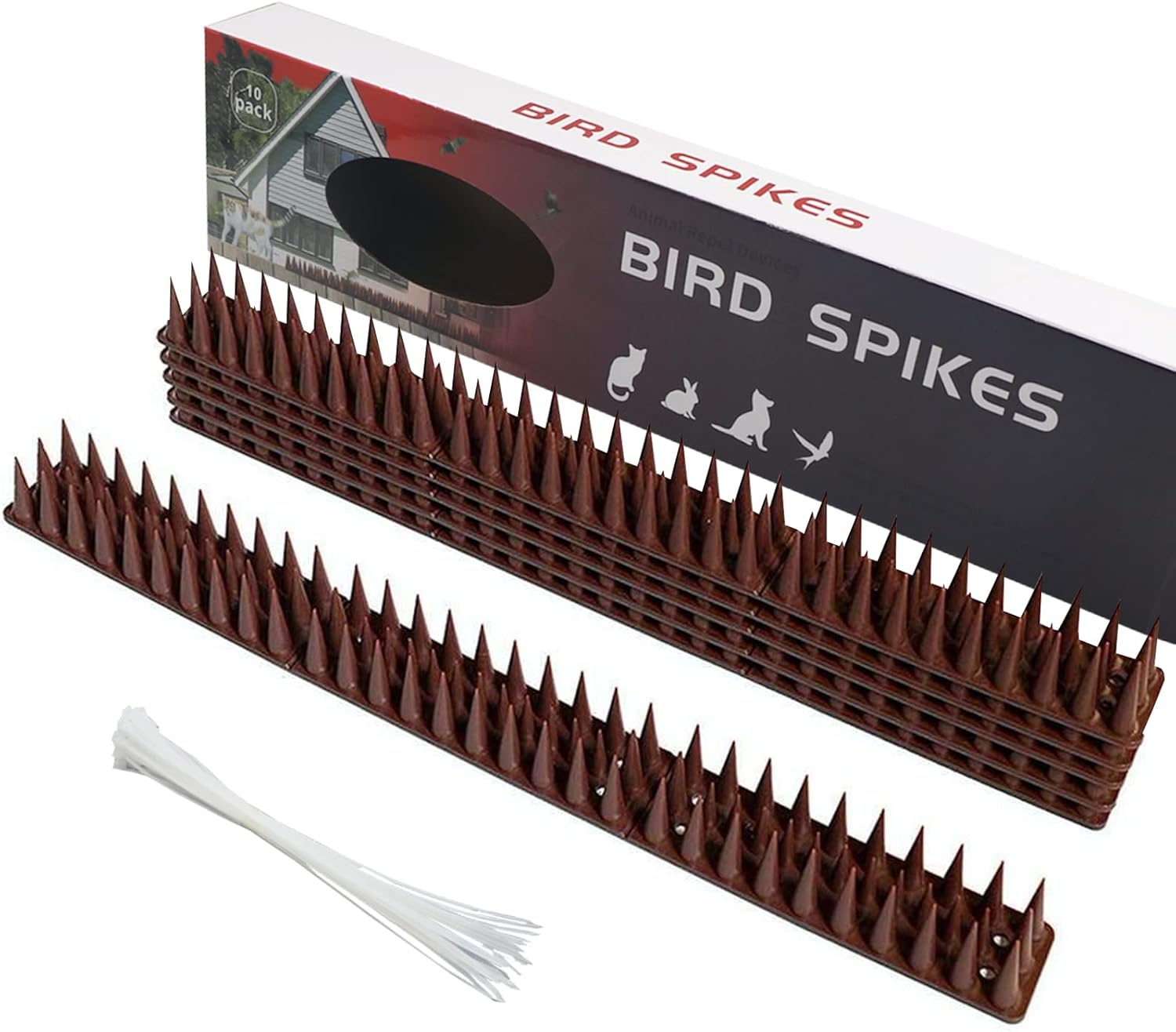 Packung Mit 10 Anti-tauben-spikes Für Zäune, Anti-eindring- Und Anti-kletter-spikes Für Vögel, Eichhörnchen, Tauben Und Katzen