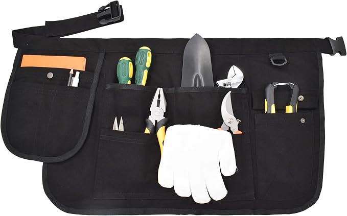 Unisex-werkzeugschürze, Segeltuchschürze, Gartenschürze, Kurze Aufbewahrungsschürze, Verstellbare Gürtelschlaufe