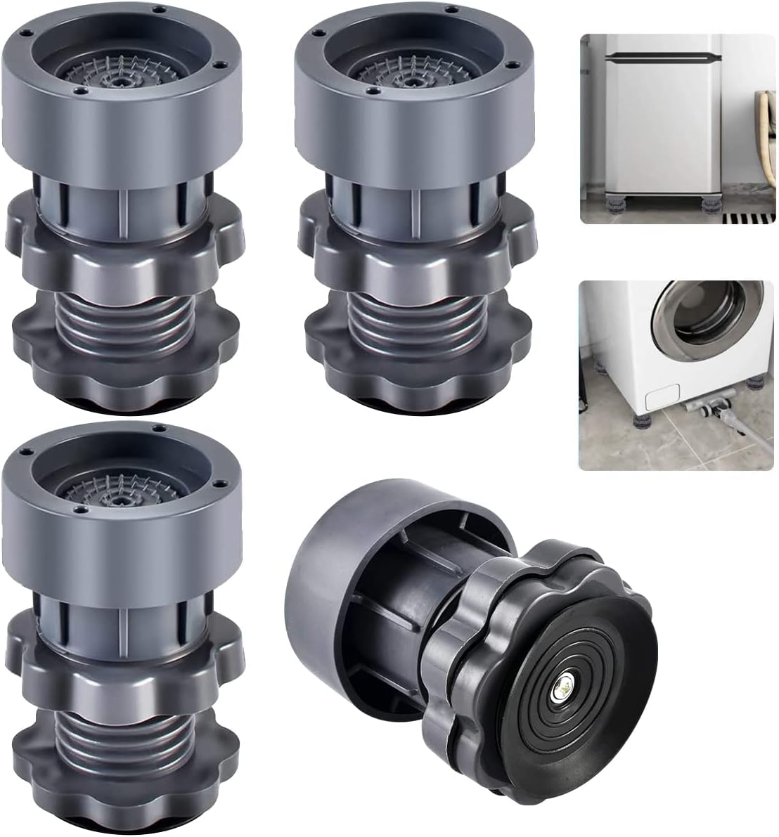 4 Vibrationsdämpfer, Für Waschmaschinen, Höhenverstellbar (7-10 Cm), Gummifüße Für Waschmaschinen Und Trockner