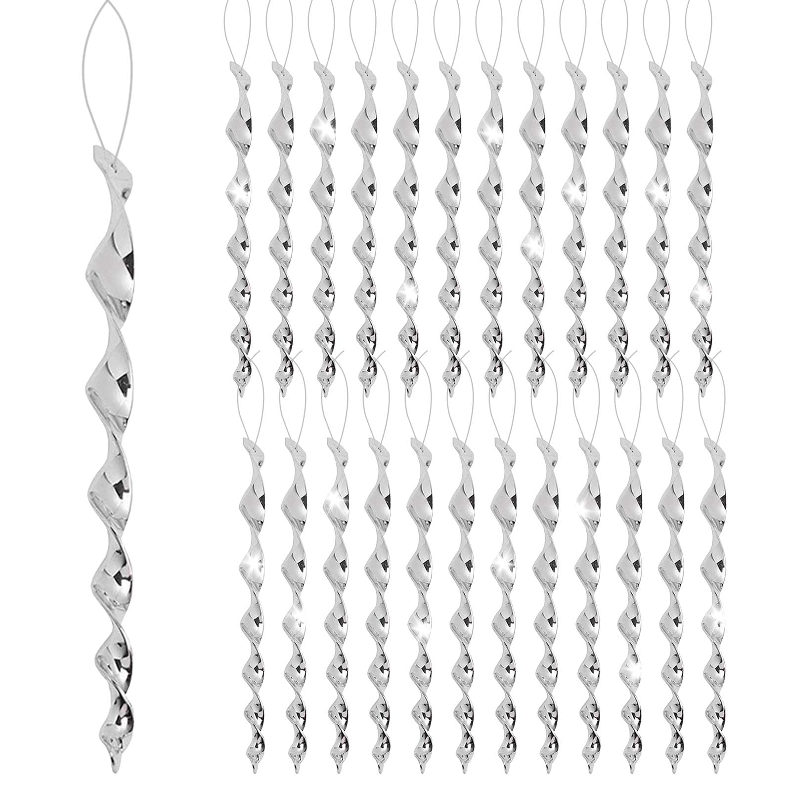 24 Reflektierende Vogelabwehrstäbe, Vogelabwehr Für Draußen, Silberne Spirale, Vogelabwehr 30 Cm, Hängende Vogelabwehrstäbe, Für Obstbäume Im Haus, Garten, Balkon