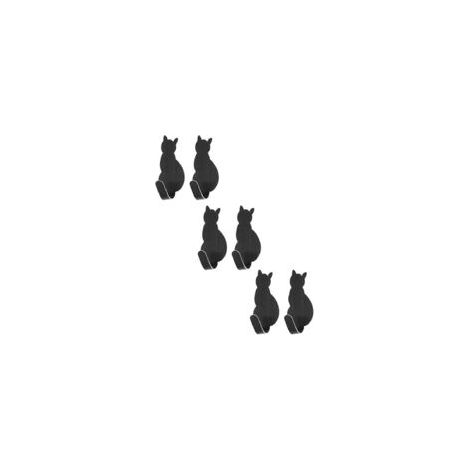 6 Wandhaken Für Katzen, Selbstklebende Kleiderhaken Aus Edelstahl, Handtuchhaken Aus Metall, Selbstklebend Und Wasserfest, Katzenmotiv