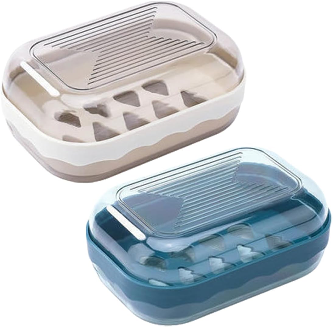 Set Mit 2 Foamie-seifenschalen, Wasserfest Und Leicht Zu Reinigen, Mit Deckel.