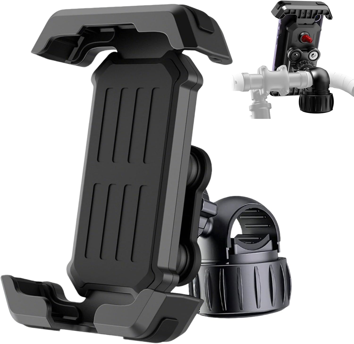 Motorrad-telefonhalter, Fahrräder, Doppeltes Trillingen, 360° Drehbar, Drehbar, Für Iphone 16 Pro Max, 15 14, 13, 12, Samsung, Huawei, Smartphone
