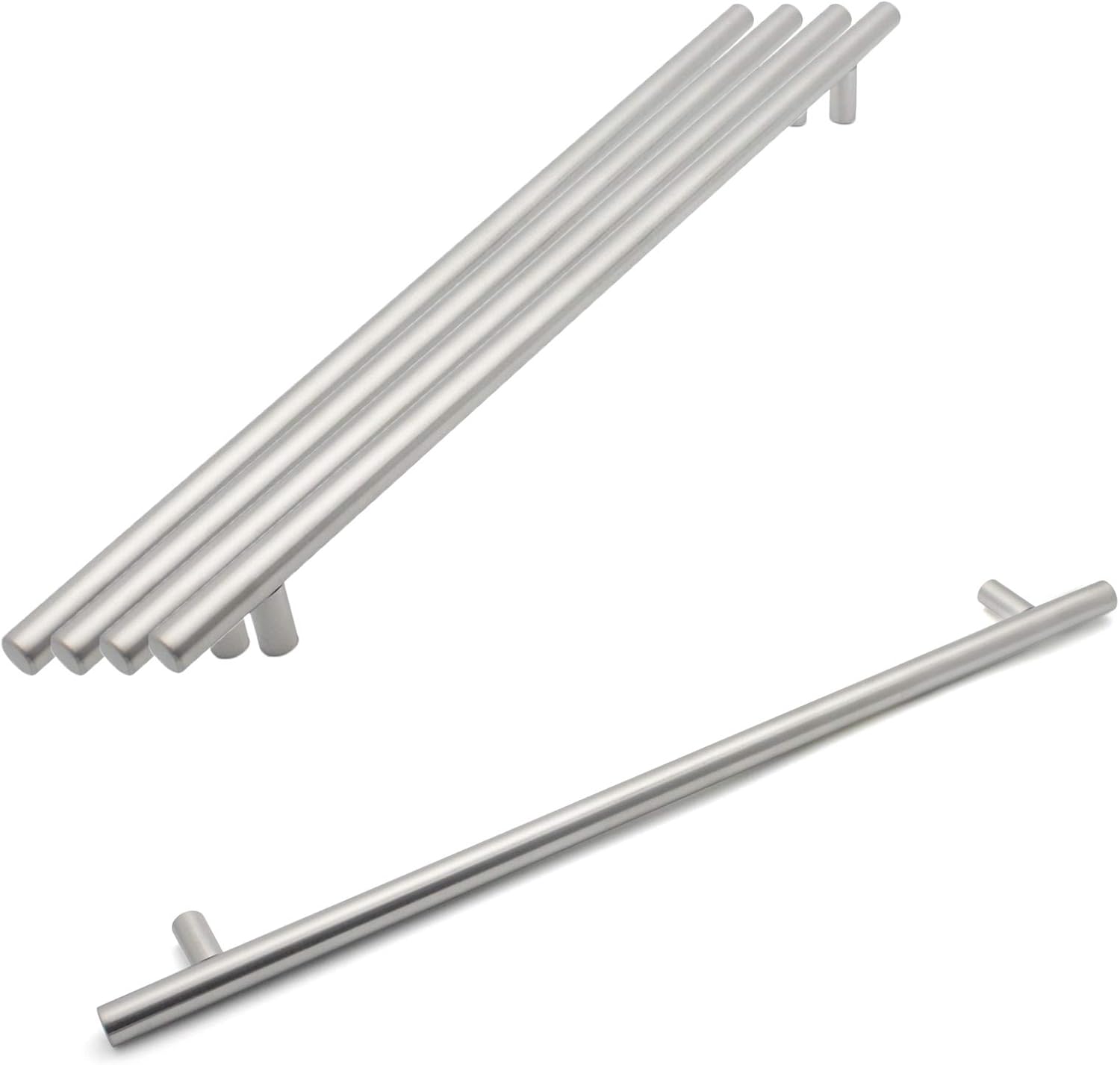 Möbelgriffleiste Für Schrankschubladen, Metall, Silberfarben, 5 Stück, 385 Mm
