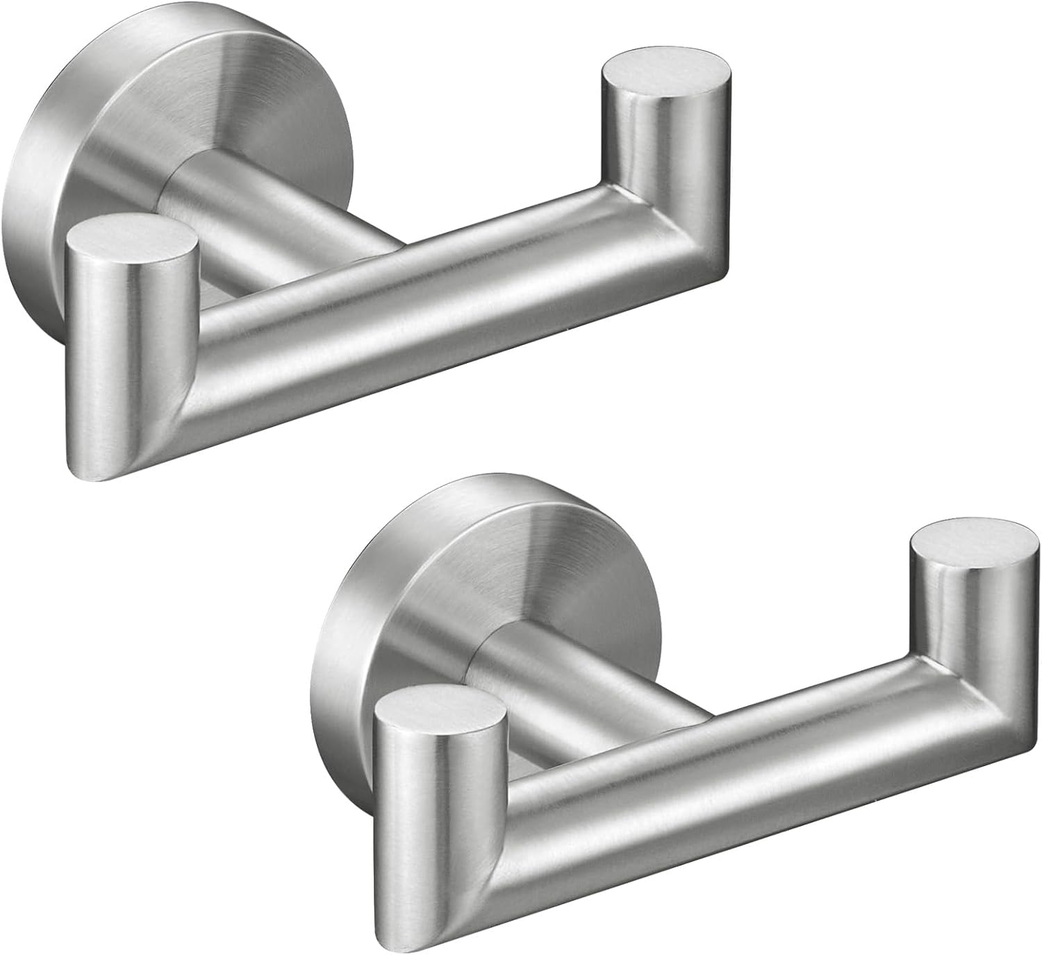 Eck-handtuchhaken, Gebürstetes Nickel-finish, 2er-pack, Doppel-bademantelhaken Aus Edelstahl, Badezimmer-handtuchhalter, Wandmontage