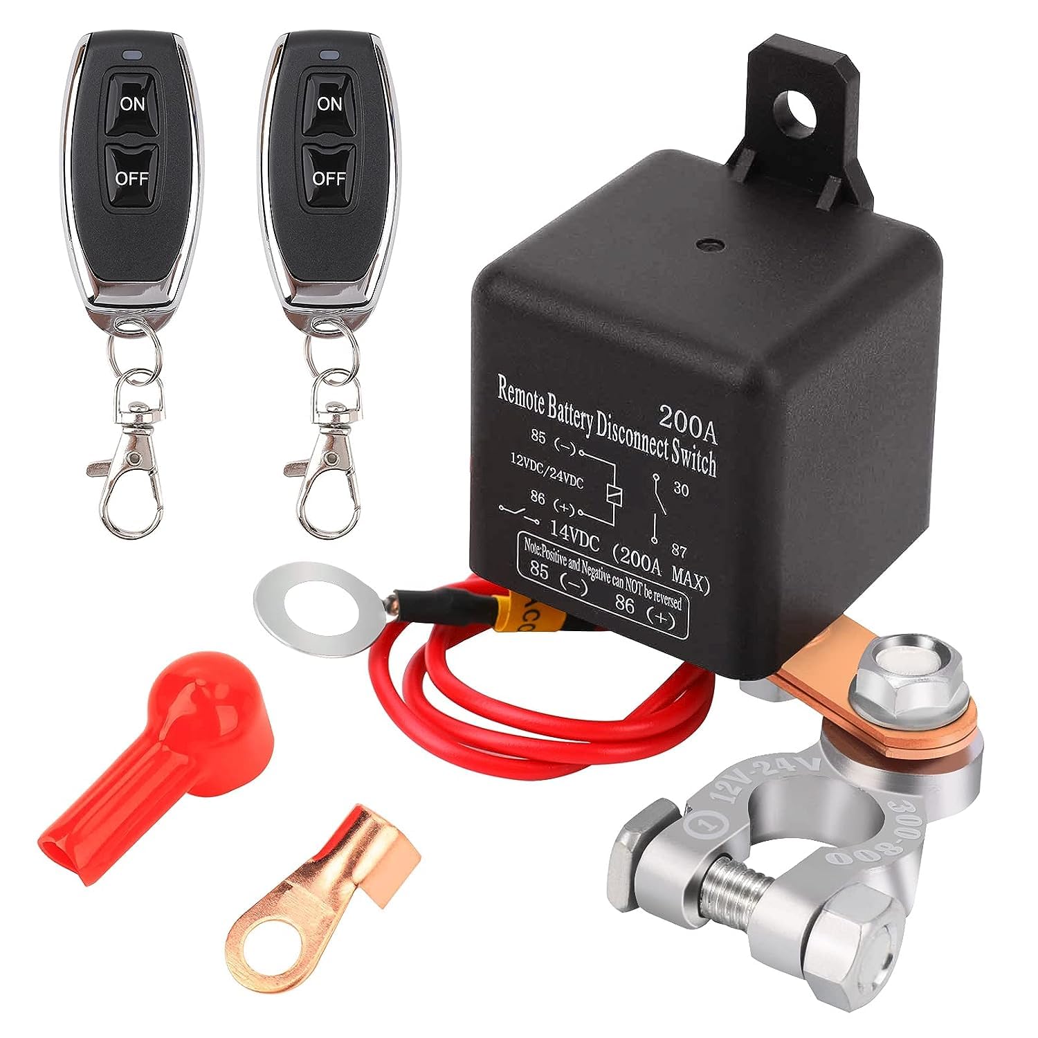 Fernbatterieschalter 12v 200a, Diebstahlschutz, Kabellose Fernbedienung, 2 Positionen, Ip65, Schalttafelmontage, Automatischer Betrieb