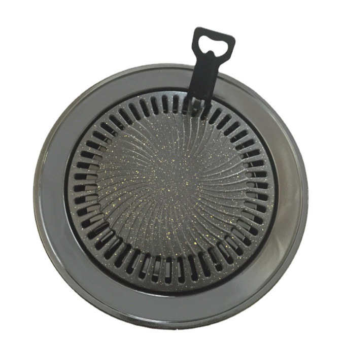 Tragbare Runde Grillschale Für Outdoor-camping, Antihaftbeschichtet Für Zu Hause, 30 X 4 X 30 Cm