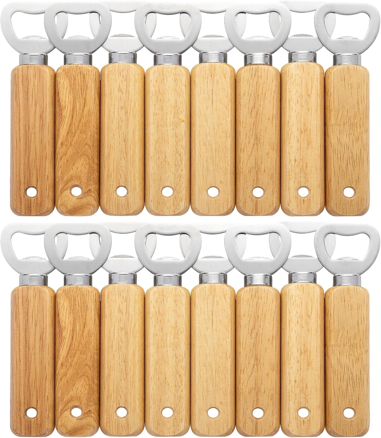 Gravierbare Flaschenöffner Aus Holz, Set Mit 16 Manuellen Flaschenöffnern Für Bier, Apfelwein Und Andere Getränke, Bar- Und Wohnaccessoires