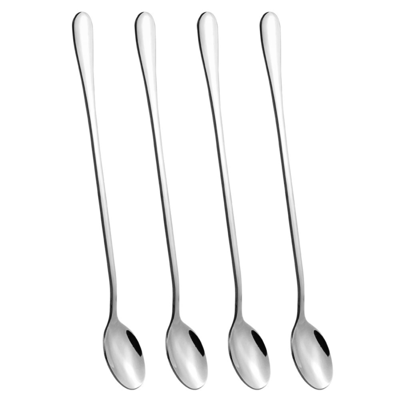 Langstielige Rührlöffel Aus Edelstahl Für Kaffee, Tee Und Cocktails, 4er-set, 22,8 Cm, Hochglanzpoliert