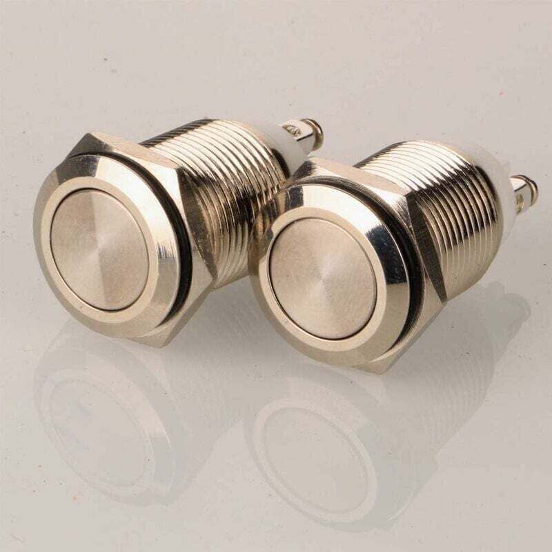 Wasserdichter Schraubschalter – 16 Mm Edelstahl, 5 A / 12–250 V, Flachkopf, 2er-pack