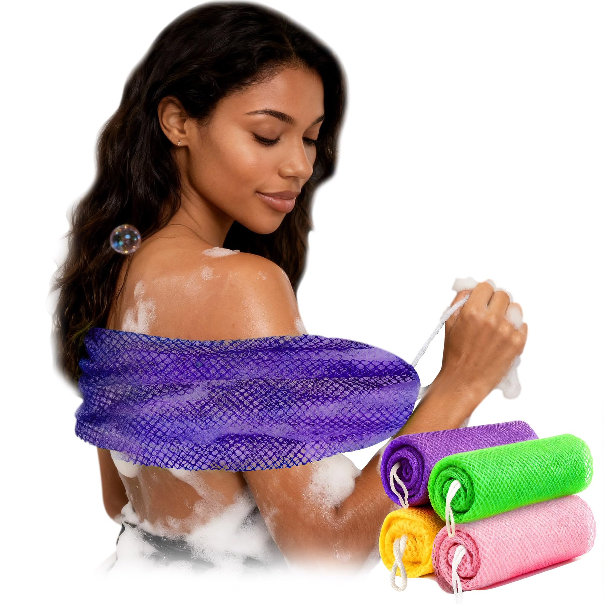Peeling-körperschwamm, 4er-pack – Authentischer Afrikanischer Schwamm Mit Natürlichen Faserknoten Für Die Dusche