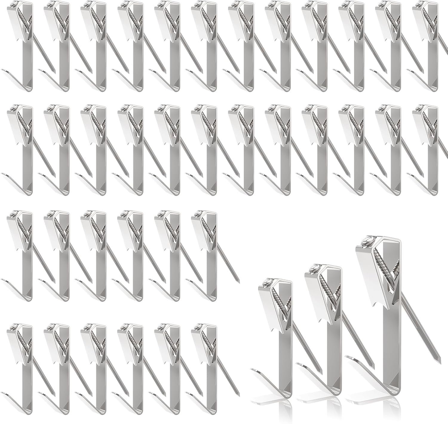184 Stück Bilderrahmenhaken, Bilderhaken-set, 3 Größen, 20/30/50 Lb Haken, Haken Mit Nägeln Für Schwere Bilder/bilderrahmen/spiegel – Silber
