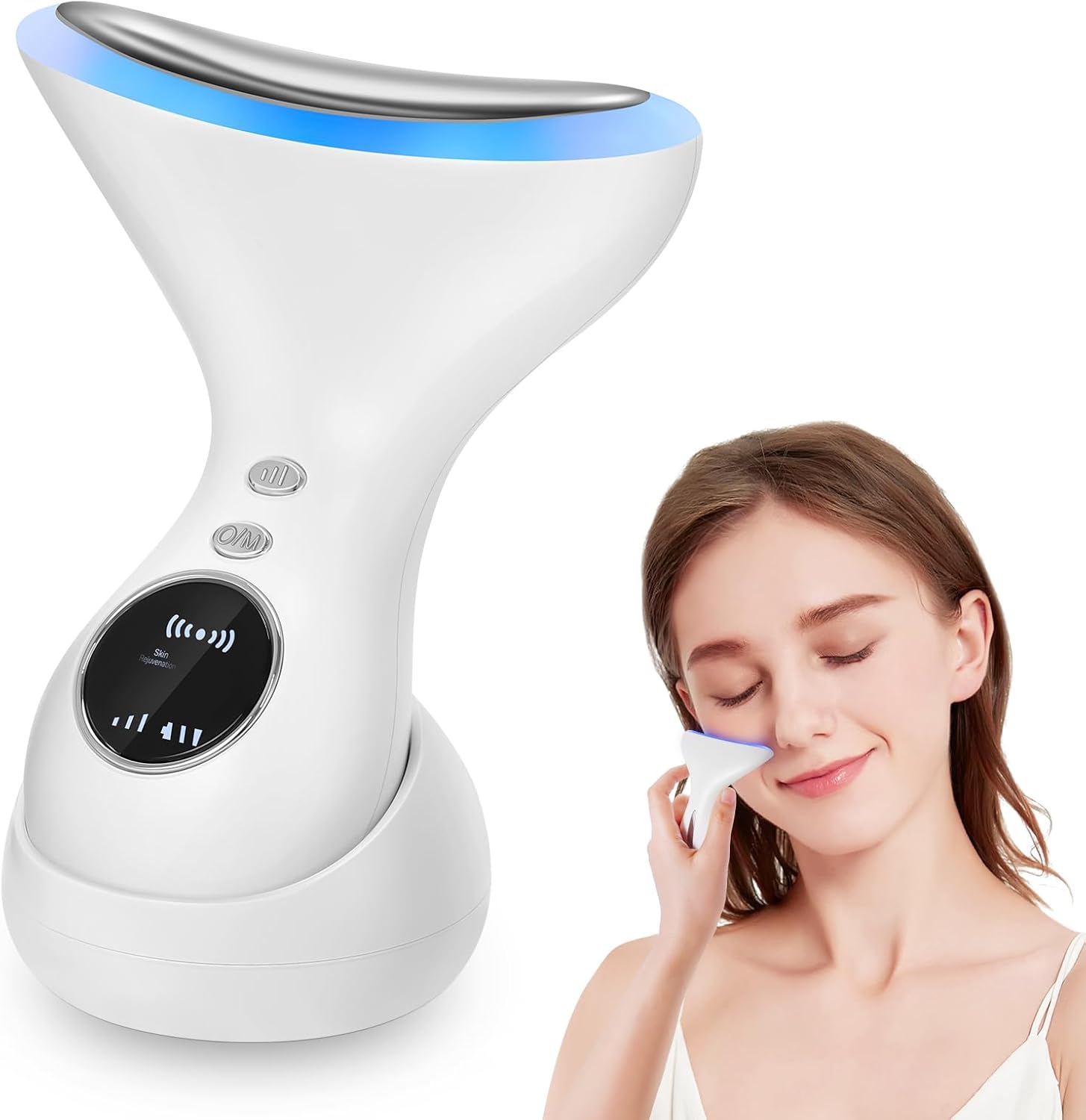 Anti-falten, Anti-aging, Hautpflege, 4-modus-schönheitsgerät, Hautpflegegerät Mit Elektromagnetischer Stimulation (ems) Für Gesichtsstraffung, Massage Und Straffung, Straffung Und Halsstraffung.