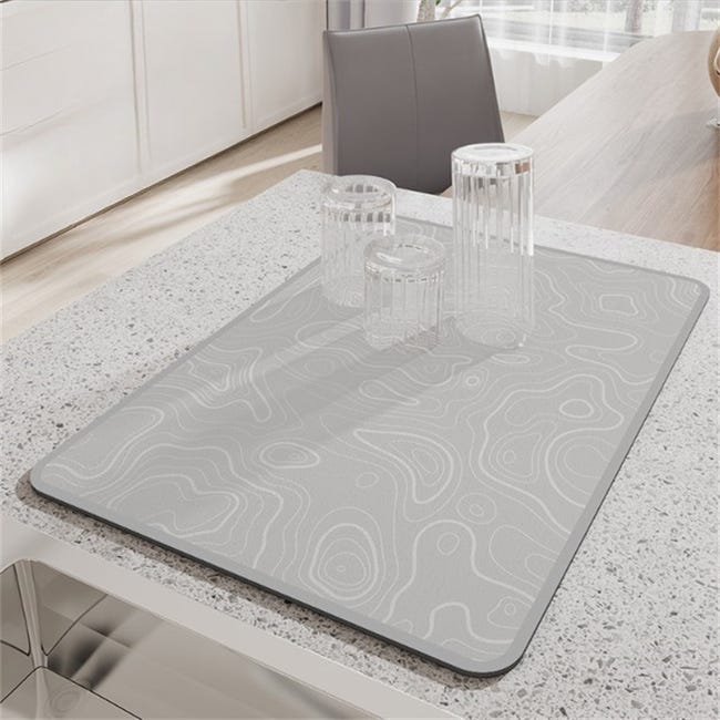 Saugfähige Küchenmatte Für Eine Saubere Und Ordentliche Arbeitsplatte – Drainagematte Aus Technischem Stoff – Verlorene Flussmuster, 30 X 40 Cm