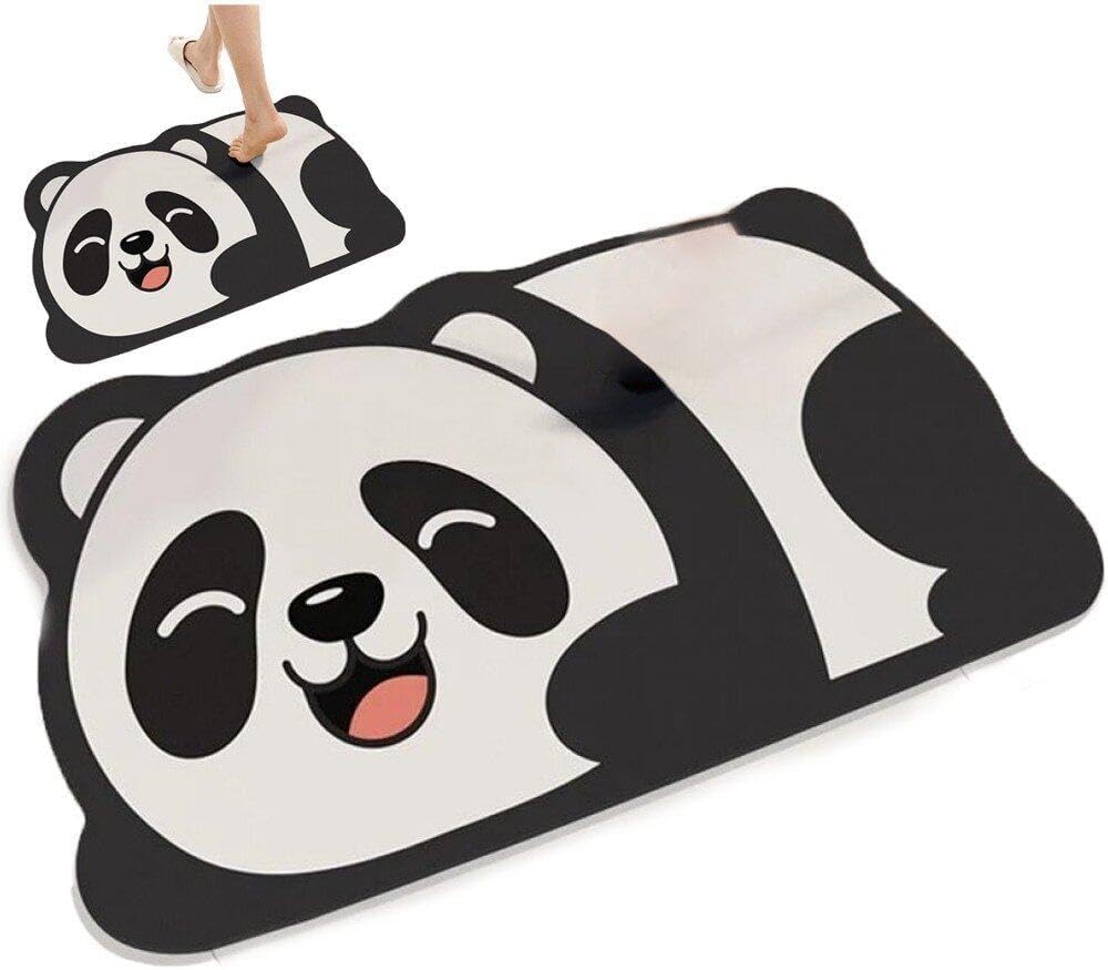 Panda-badezimmermatten, Cartoon-tier-teppiche, Rutschfeste Eingangsteppiche, Saugfähige Kieselalgen-bodenmatten, Schnell Trocknende Kissen