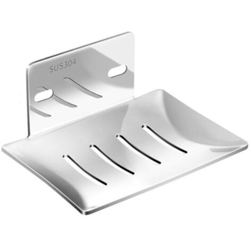 Wandmontierte Seifenschale Mit Klebebefestigung, Kein Bohren Erforderlich, Gebürsteter Edelstahl, Silber – Halter Für Seife, Schwämme Und Badbürsten – Ulisem